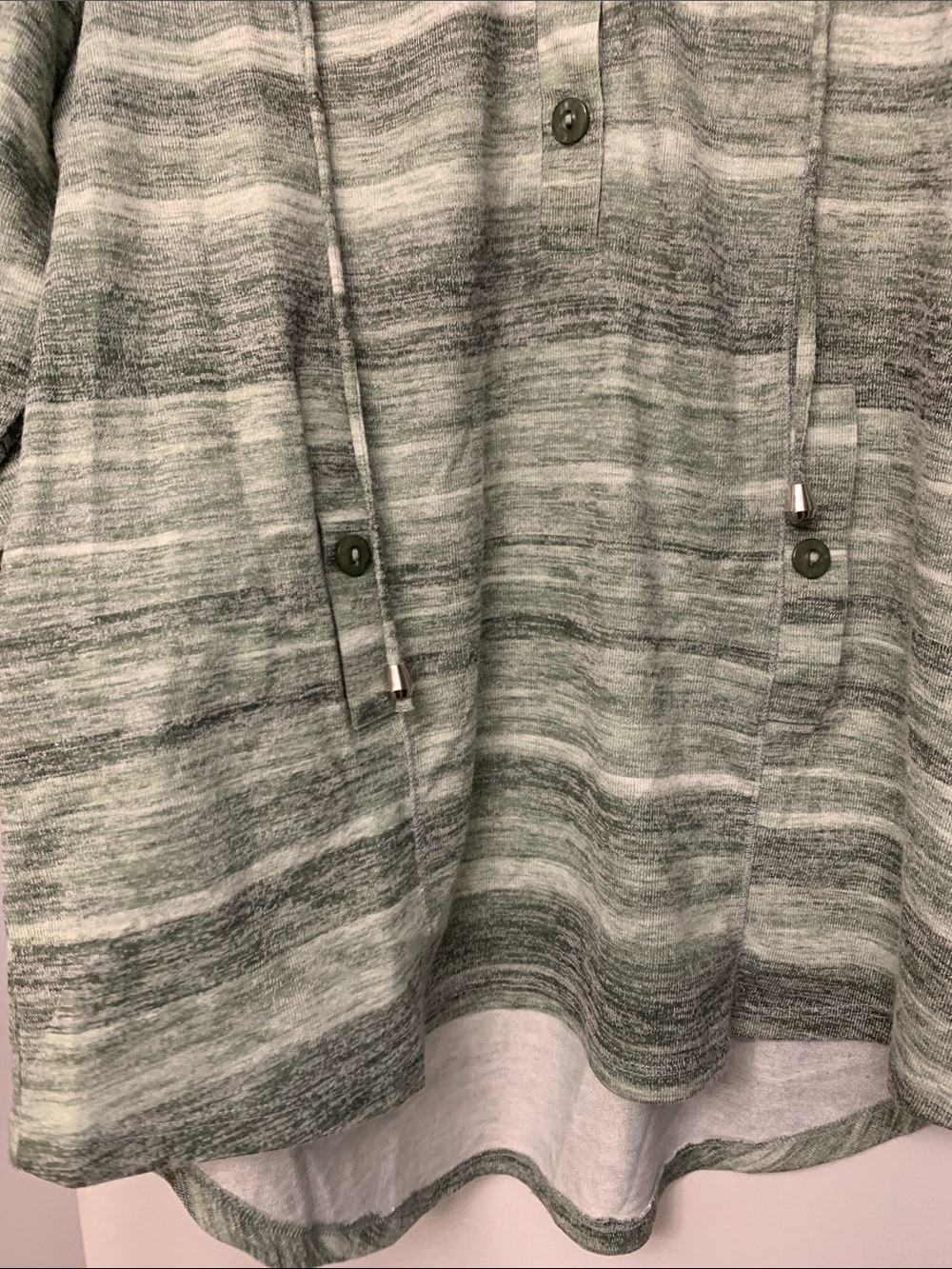ONE WORLD Light Sage Knit Top with Henley Details in Large cute details hood - Picture 4 of 8